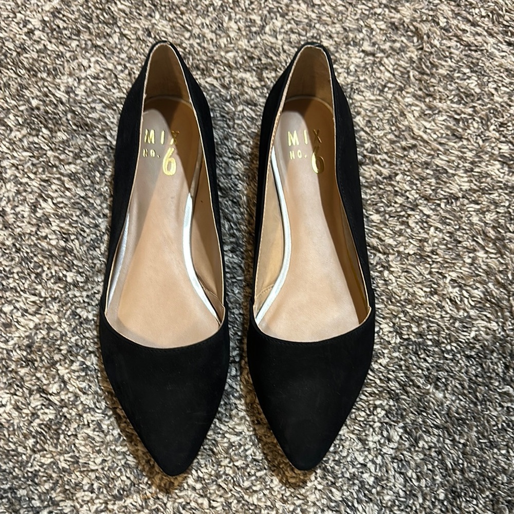 Mix No. 6 Black Suede Flats Size 6.5